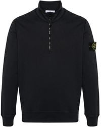 Stone Island - Logo Patch Quarter-Zip Sweatshirt - Lyst