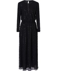 Emporio Armani - Tulle Long Dress With Sequin And Bead Embroidery - Lyst