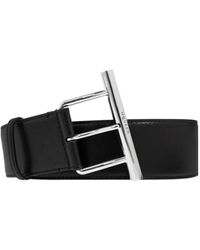 McQueen - T-Bar Buckled Logo Engraved Belt - Lyst