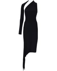 Courreges - Courrèges Slash Asymmetric Neck Crepe Maxi Dress - Lyst