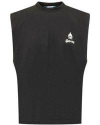 Barrow - Logo Printed Sleeveless Top - Lyst