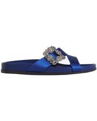 Manolo Blahnik - Jewel Button Slippers - Lyst