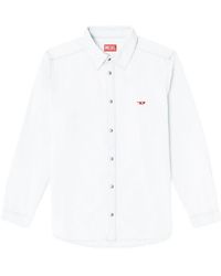 DIESEL - D-Simply Logo-Embroidered Cotton Shirt - Lyst