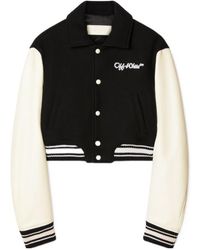 Off-White c/o Virgil Abloh - Jacket With Leather Sleeves - Lyst