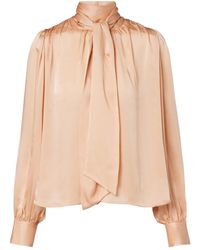 Ulla Johnson - Ornament Tie-Neck Silk Chiffon Blouse - Lyst