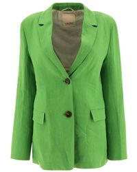 Max Mara - Linen Single-Breasted Blazer - Lyst