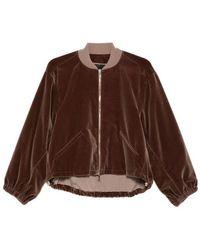 Fabiana Filippi - Velvet Zip-Up Bomber Jacket - Lyst