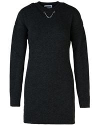 Moschino - Jeans Chain Detailed Drop Shoulder Knitted Dress - Lyst