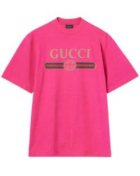 Gucci - Silk Blend Jersey T-Shirt With Print - Lyst