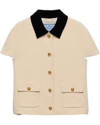 Prada - Sablé Compact Short-Sleeved Jacket - Lyst