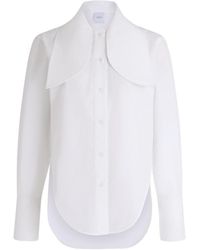 Patou - Oversized-Collar Long-Sleeve Shirt - Lyst