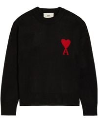 Ami Paris - Round-Neck Knitted Sweater - Lyst
