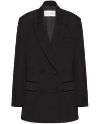 Valentino - Double-Breasted Long-Sleeved Blazer - Lyst