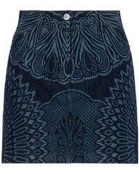 Alberta Ferretti - Patterned Denim Mini Skirt - Lyst