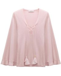Dorothee Schumacher - Refined Essentials Lace-Up Flared-Sleeve Sweater - Lyst