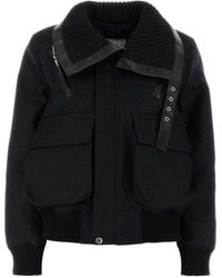 Sacai - Double-Faced Herringbone Puffer Jacket - Lyst