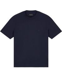 Emporio Armani - Jersey T-Shirt With Micro Eagle Embroidery - Lyst