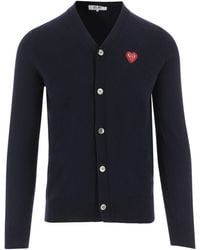 COMME DES GARÇONS PLAY - Comme Des Garçons Play Logo-Patch Knitted Cardigan - Lyst