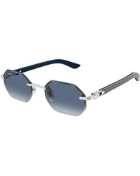 Cartier - Geometric Frame Sunglasses - Lyst