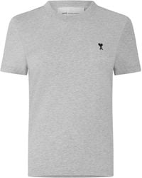 Ami Paris - Light Heather Crew-Neck Short-Sleeve Tee - Lyst
