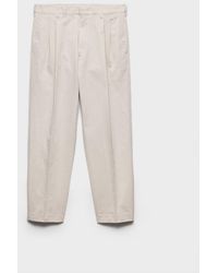 Prada - Pleated Relaxed Fit Trousers - Lyst