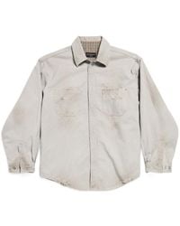 Balenciaga - Balenciag Collared Long-Sleeve Workwear Overshirt - Lyst
