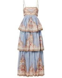 Zimmermann - Daylight Floral Tiered Maxi Dress - Lyst