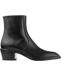 Jimmy Choo - Calf Leather Ankle Boots With Metal Detail - Lyst