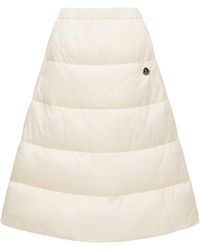 Moncler - Logo Plaque Reversible Quilted Midi Skirt - Lyst