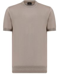 BOSS - Boss Short-Sleeve Knitted Top - Lyst