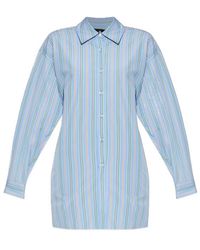 Etro - Knot Detailed Striped Poplin Shirt - Lyst