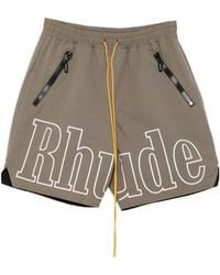 Rhude - Logo-Print Drawstring Shorts - Lyst
