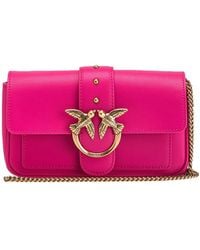 Pinko - Love One Pocket Chain Linked Crossbody Bag - Lyst