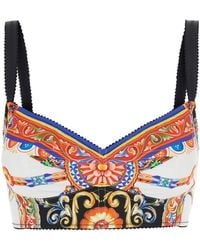 Dolce & Gabbana - Carretto Printed Poplin Top - Lyst