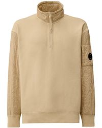 C.P. Company - Half-Zip Quilted-Panel Sweatshirt - Lyst