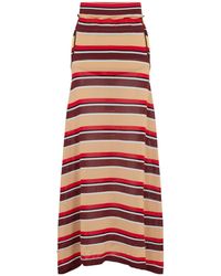 Rabanne - Striped Semi-Sheer Maxi Skirt - Lyst