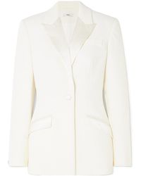 Safiyaa - Stretch Crepe Blazer With Satin Trim - Lyst