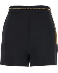 Elisabetta Franchi - Chain Detailed Slim Fit Shorts - Lyst
