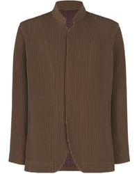 Homme Plissé Issey Miyake - Homme Plissé Issey Miyake Pleated Collarless Jacket - Lyst