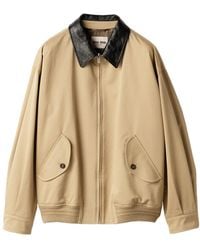Miu Miu - Chino And Leather Bomber Jacket - Lyst