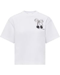 Moncler - Embroidered Cherry Logo Cotton T-Shirt - Lyst