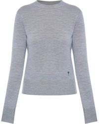 Ami Paris - Crew-Neck Wool-Silk Blend Sweater - Lyst