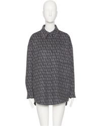 Valentino - Toile Iconographe Curved Hem Reversible Shirt - Lyst