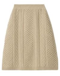 Burberry - Ekd Aran Knit Wool Skirt - Lyst