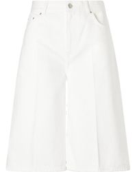 TOTEME - Totême Button Detailed Logo Patch Shorts - Lyst