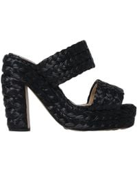 Bottega Veneta - Woven Slip-On Heeled Sandals - Lyst