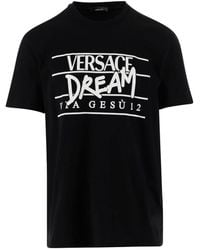 Versace - Slogan Logo-Print T-Shirt - Lyst