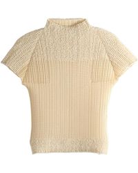 Issey Miyake - Sheer Fuzzy Pleated Top - Lyst
