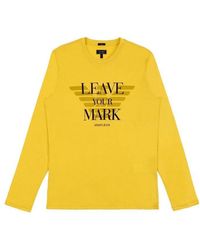 Armani Jeans - T-Shirt With Round Neck And Long Sleeves - Lyst