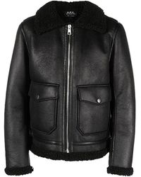 A.P.C. - Faux-Shearling Zip-Up Bomber Jacket - Lyst